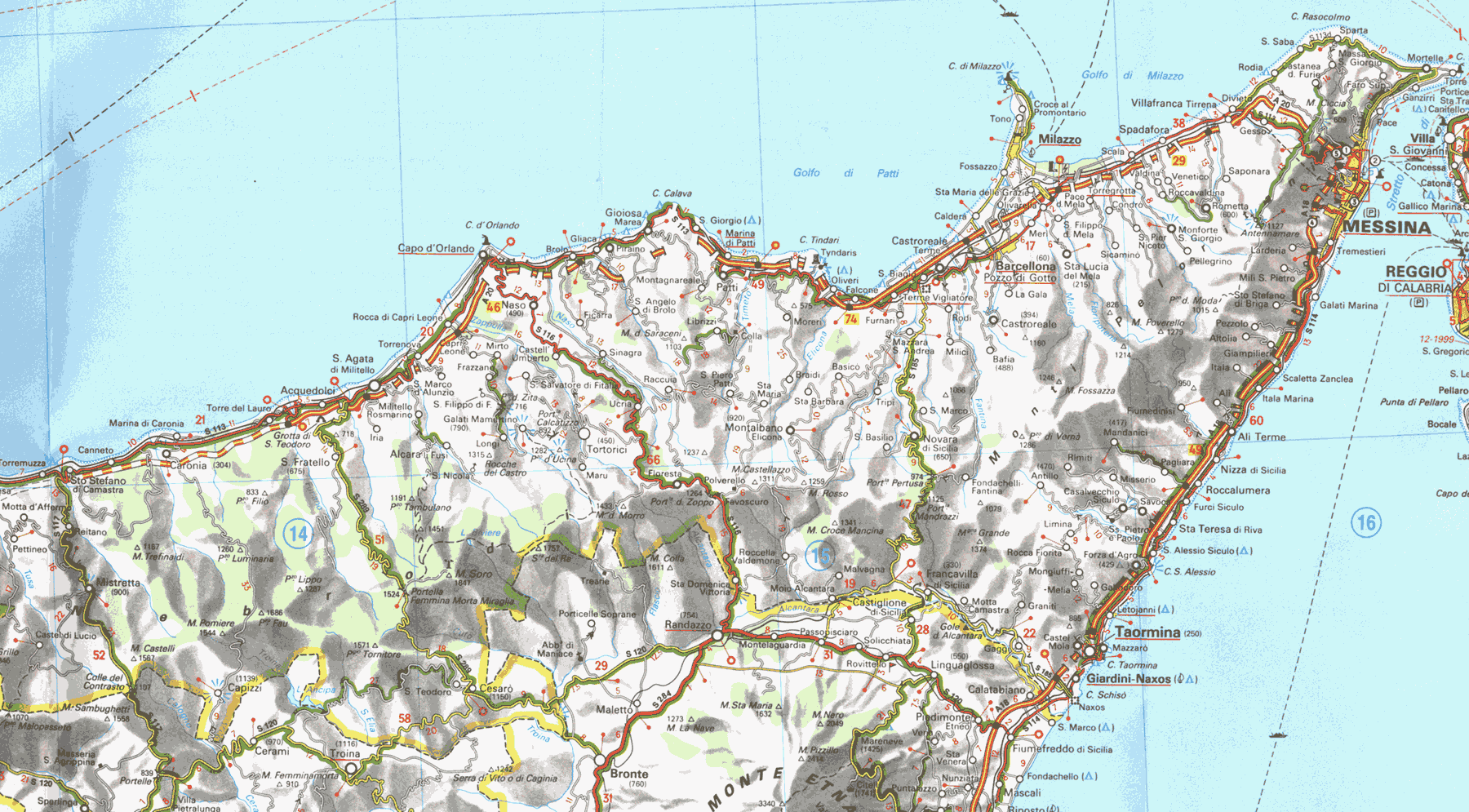 Mappa della provincia di Messina - Map of the Province of Messina