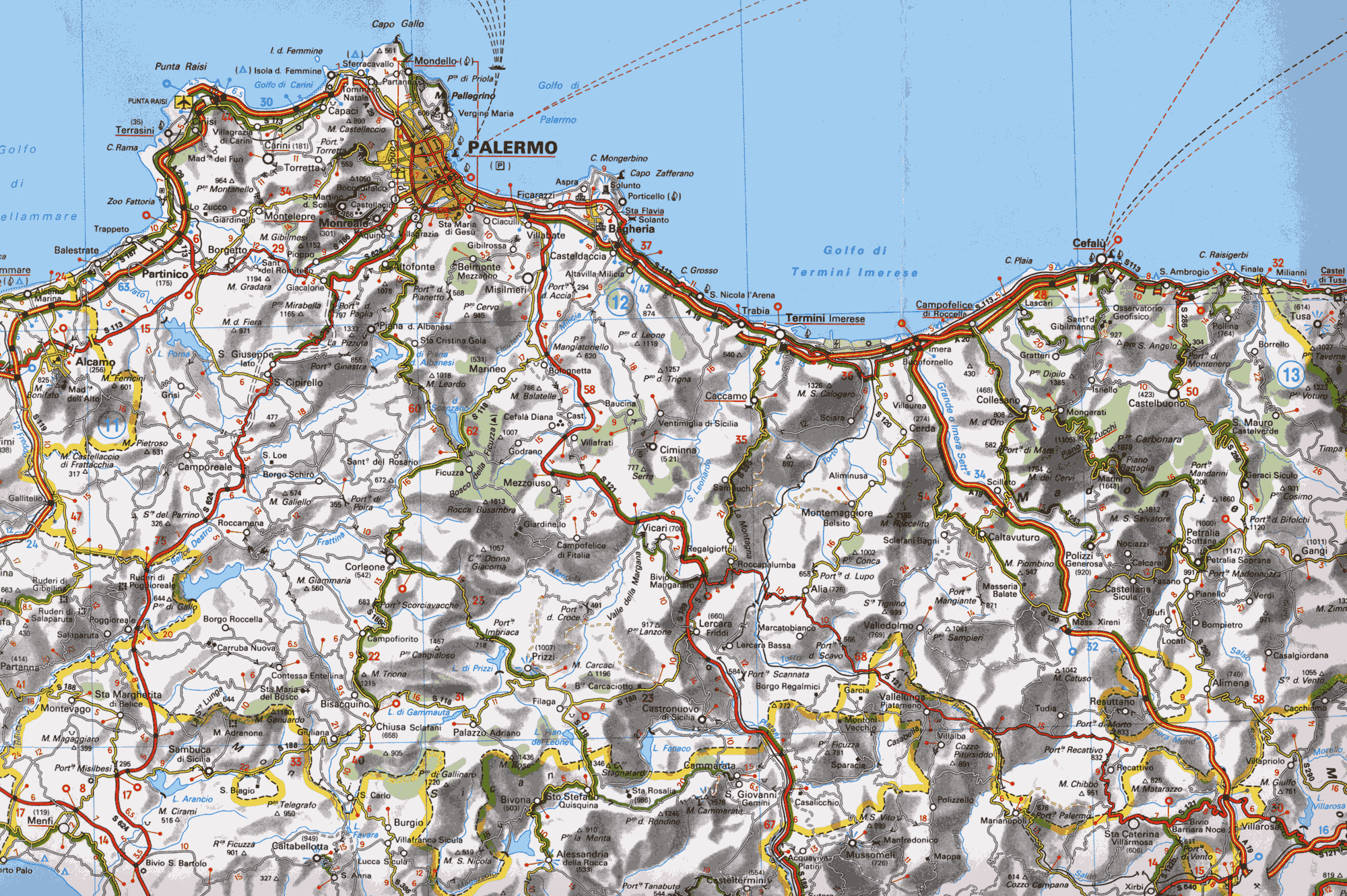 Mappa della provincia di Palermo - Map of the Province of Palermo