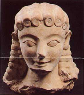 museo archeologico di agrigento - testa fittile di Kouros